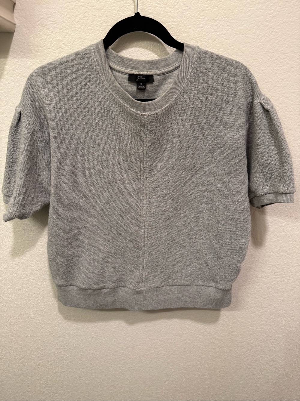 J. Crew Heather Gray Short Sleeve Knit Top